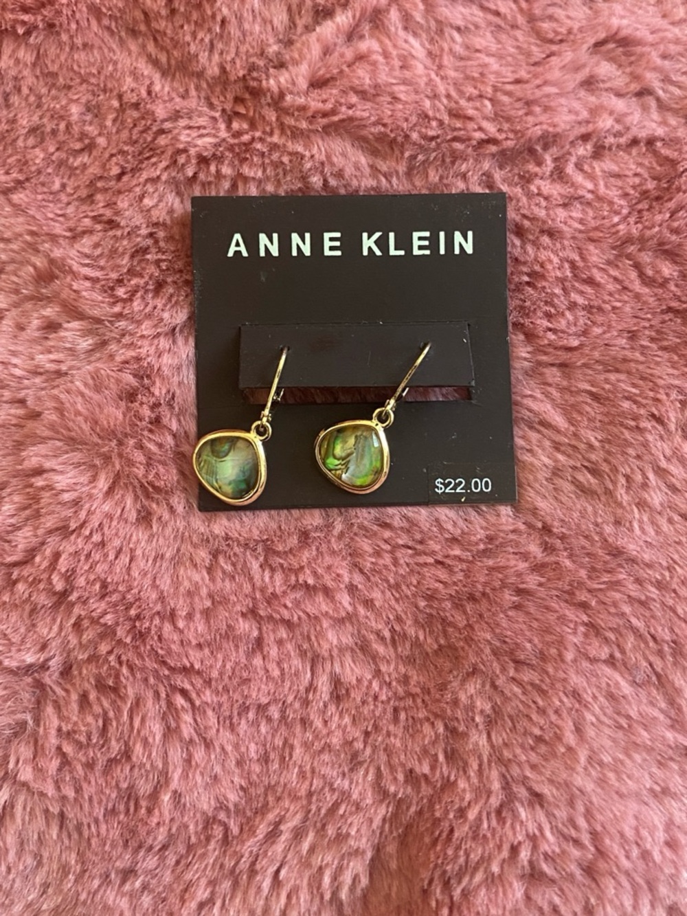 Anne Klein Gold-Tone Abalone Heart Drop Earrings - Iridescent Green